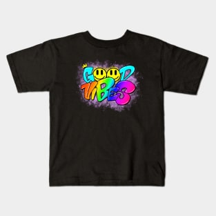 Good Vibes Graffiti Quote Kids T-Shirt